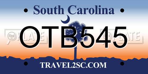 OTB545 South Carolina License Plate