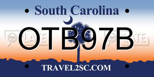 OTB97B South Carolina License Plate