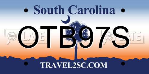 OTB97S South Carolina License Plate