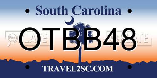 OTBB48 South Carolina License Plate