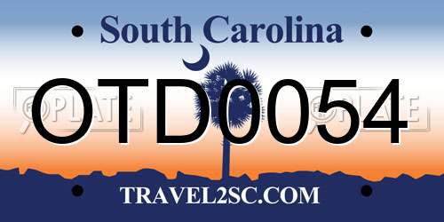 OTD0054 South Carolina License Plate