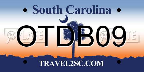 OTDB09 South Carolina License Plate