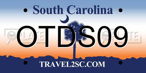 OTDS09 South Carolina License Plate