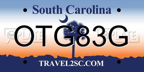 OTG83G South Carolina License Plate