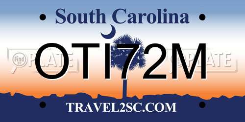 OTI72M South Carolina License Plate