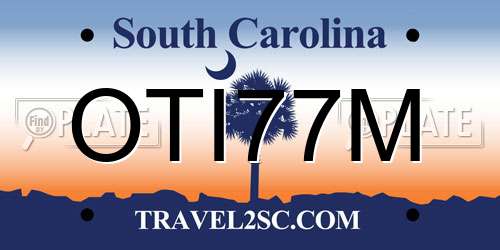 OTI77M South Carolina License Plate