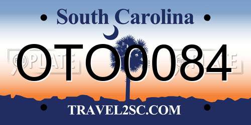 OTO0084 South Carolina License Plate
