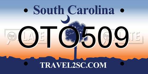 OTO509 South Carolina License Plate