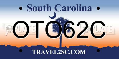 OTO62C South Carolina License Plate