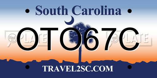 OTO67C South Carolina License Plate