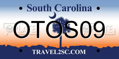 OTOS09 South Carolina License Plate