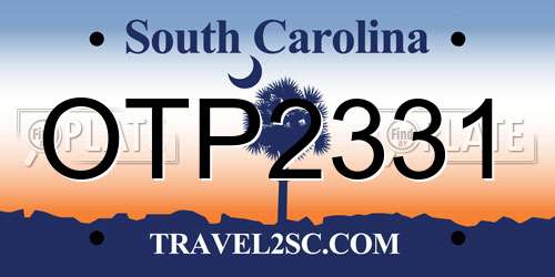 OTP2331 South Carolina License Plate
