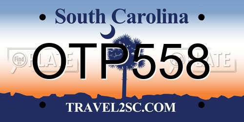 OTP558 South Carolina License Plate