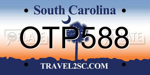 OTP588 South Carolina License Plate