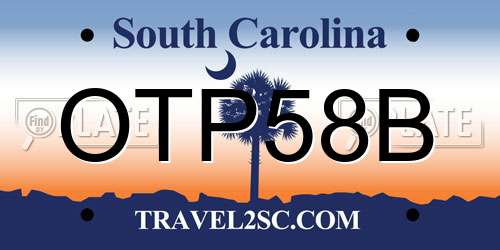 OTP58B South Carolina License Plate