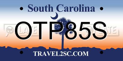 OTP85S South Carolina License Plate