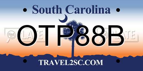 OTP88B South Carolina License Plate