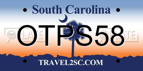 OTPS58 South Carolina License Plate