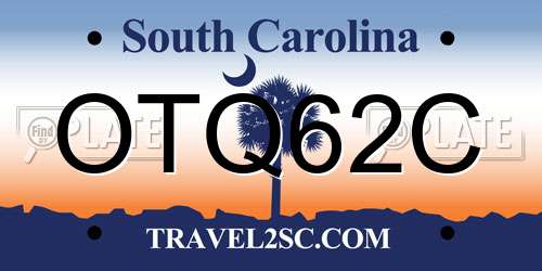 OTQ62C South Carolina License Plate