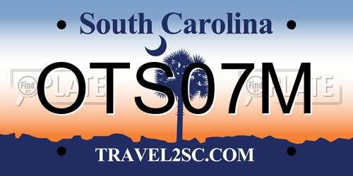 OTS07M South Carolina License Plate