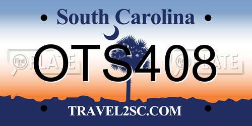 OTS408 South Carolina License Plate