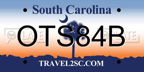 OTS84B South Carolina License Plate