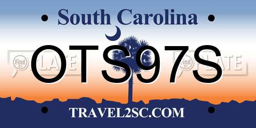 OTS97S South Carolina License Plate