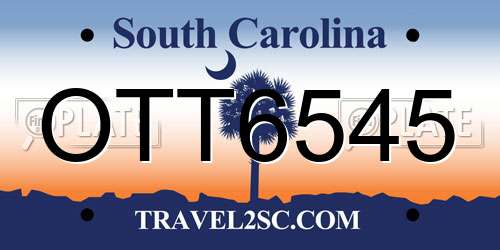 OTT6545 South Carolina License Plate