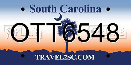 OTT6548 South Carolina License Plate