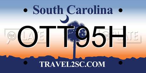 OTT95H South Carolina License Plate