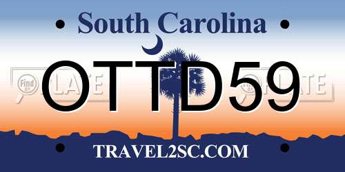 OTTD59 South Carolina License Plate