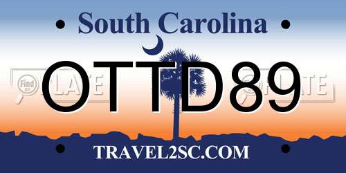 OTTD89 South Carolina License Plate