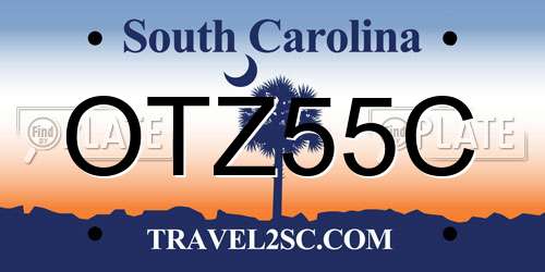 OTZ55C South Carolina License Plate