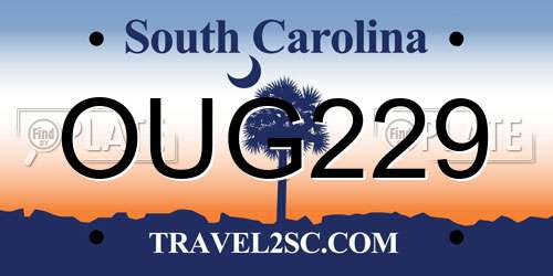 OUG229 South Carolina License Plate