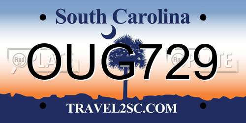 OUG729 South Carolina License Plate