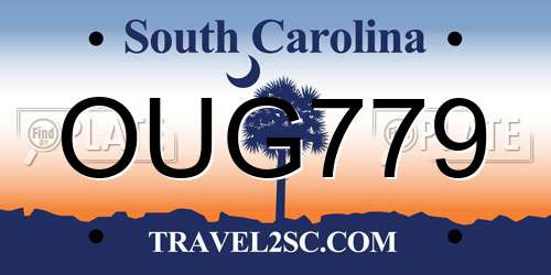 OUG779 South Carolina License Plate