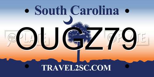 OUGZ79 South Carolina License Plate