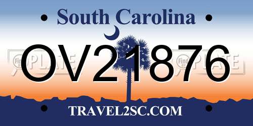 OV21876 South Carolina License Plate