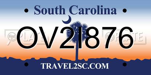 OV2I876 South Carolina License Plate