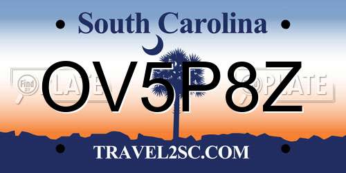OV5P8Z South Carolina License Plate