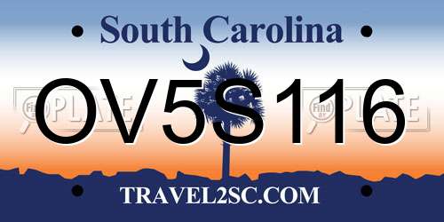 OV5S116 South Carolina License Plate