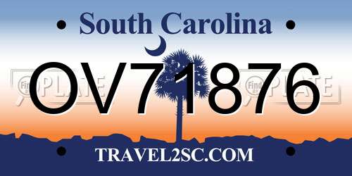OV71876 South Carolina License Plate