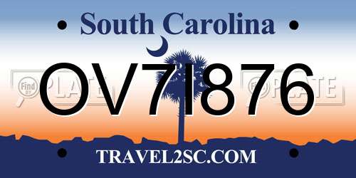 OV7I876 South Carolina License Plate