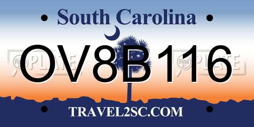 OV8B116 South Carolina License Plate