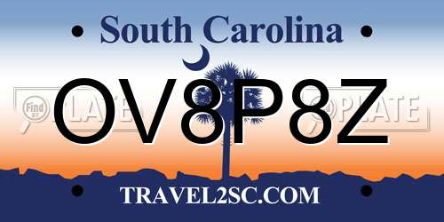 OV8P8Z South Carolina License Plate