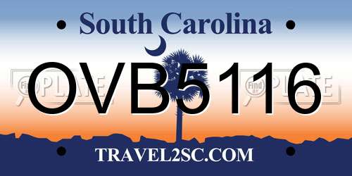 OVB5116 South Carolina License Plate