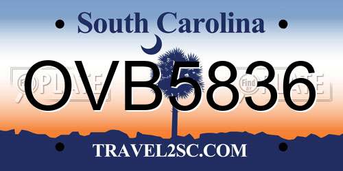 OVB5836 South Carolina License Plate