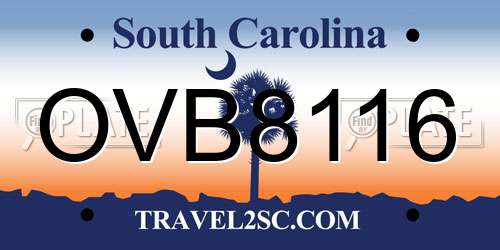 OVB8116 South Carolina License Plate
