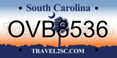 OVB8536 South Carolina License Plate
