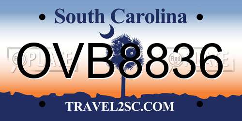 OVB8836 South Carolina License Plate